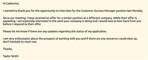 asking for update after interview.